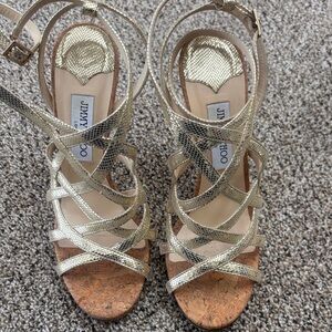 Jimmy Choo Metallic Strappy Sandals